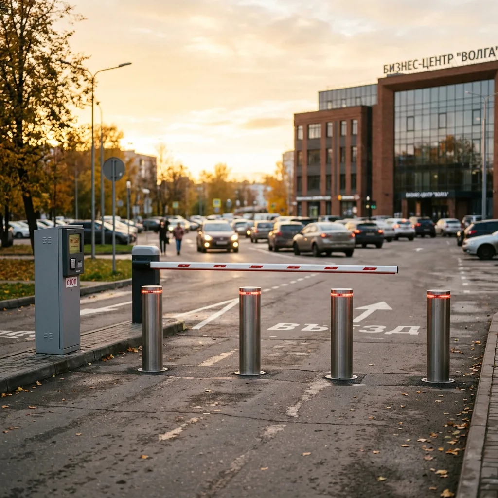 Болларды на коммерческой парковке в Ярославле