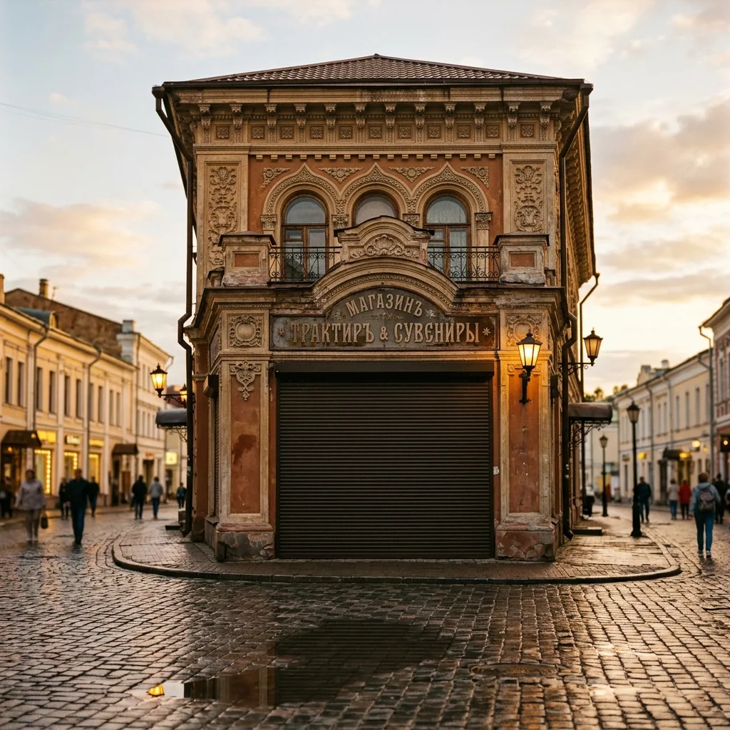 Рольставни на витрине магазина в центре Ярославля